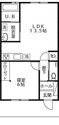 第3の森サードプレイス3 1LDKの間取図画像