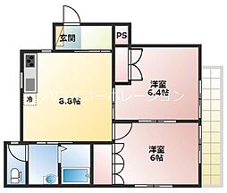 JR東海道・山陽本線 尼崎駅 徒歩15分の賃貸アパート 2階2LDKの間取り