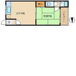 阪神本線 尼崎駅 徒歩10分の賃貸マンション 5階1LDKの間取り