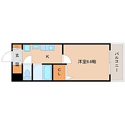 阪神本線 尼崎駅 徒歩18分の賃貸マンション 1階1Kの間取り