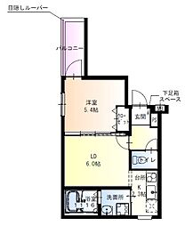 阪急神戸本線 園田駅 徒歩10分の賃貸アパート 2階1LDKの間取り