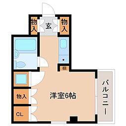 ハッピーコート塚口駅前 ワンルームの間取図画像