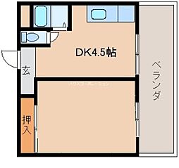 竹馬ビル 1DKの間取図画像