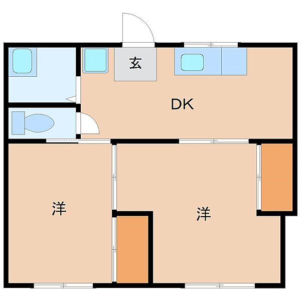 藤本ハイム ｜兵庫県尼崎市東大物町２丁目(賃貸アパート2DK・1階・40.00㎡)の写真 その2