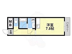 グランクレスト 1Kの間取図画像