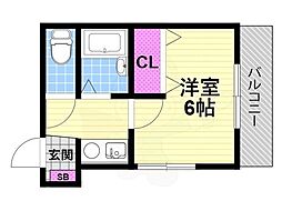コスモスヴィラサイトウ 1Kの間取図画像