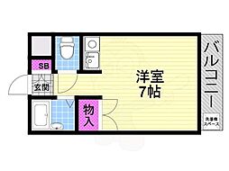 サンブライト新石切 ワンルームの間取図画像