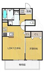 ボヌール・アクル 1LDKの間取図画像