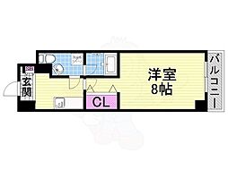 プラディオ徳庵セレニテ 1Kの間取図画像