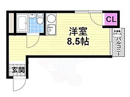 マスターズ・ハウス ワンルームの間取図画像