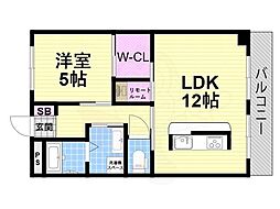 ハイムソレイユ1 1LDKの間取図画像