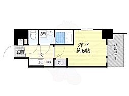 エスリード大阪梅田リュクス 9階1Kの間取り