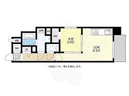 JR東西線 大阪天満宮駅 徒歩7分の賃貸マンション 6階1LDKの間取り