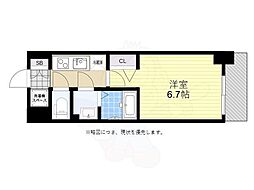 JR東西線 海老江駅 徒歩7分の賃貸マンション 7階1Kの間取り