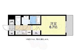 JR東西線 海老江駅 徒歩7分の賃貸マンション 10階1Kの間取り
