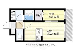 エスグランデ中崎町 3階1LDKの間取り