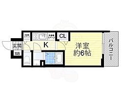 プレサンス梅田東アルファ 1Kの間取図画像