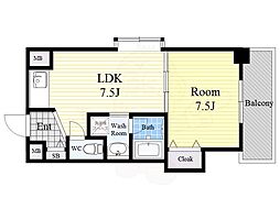 晋栄一番館 1LDKの間取図画像