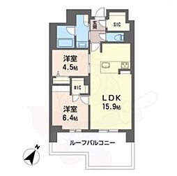 リビエナ グラン 新梅田 2LDKの間取図画像
