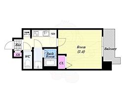 S-RESIDENCETEMMAGRACIS 1Kの間取図画像
