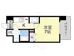 BPRレジデンス福島 1Kの間取図画像