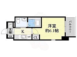 エスリード福島WEST 1Kの間取図画像