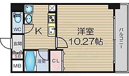 ラ・フォーレ東天満 1Kの間取図画像