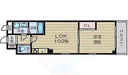 アルビオン西梅田 1LDKの間取図画像
