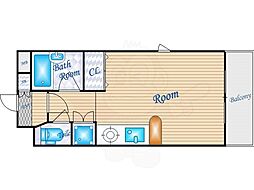 グランピア扇町 ワンルームの間取図画像