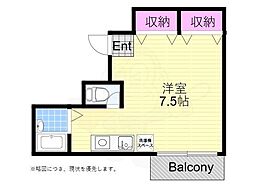 サンフラット ワンルームの間取図画像