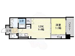 ネットフローラ天満橋 1LDKの間取図画像