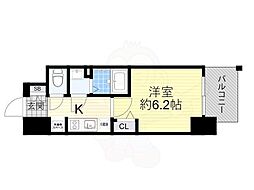 プレサンス天神橋筋六丁目ヴォワール 1Kの間取図画像