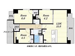 プレサンスロジェ福島野田 3LDKの間取図画像