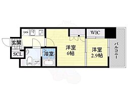 セレニテ福島シェルト 2Kの間取図画像