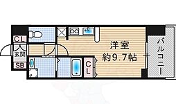 グランカーサ梅田北 ワンルームの間取図画像