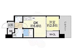 セレニテ福島プリエ 1DKの間取図画像