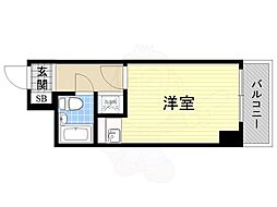 ライオンズマンション靱公園第2 ワンルームの間取図画像
