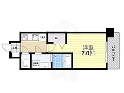 エスレジデンス大阪同心 1Kの間取図画像