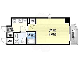 ビガーポリス224松ヶ枝町2 1Kの間取図画像