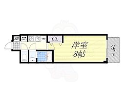 フォーリアライズ梅田レーベン 1Kの間取図画像