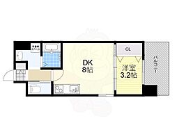 ビガーポリス486与力町公園II 1LDKの間取図画像