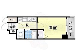 エスリード福島駅前 1Kの間取図画像