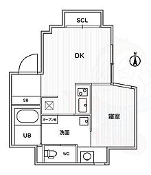 ファインブルーム靱公園 1DKの間取図画像