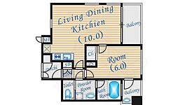 エステムプラザ梅田中崎町 1LDKの間取図画像