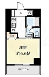 オアーゼ扇町 1Kの間取図画像