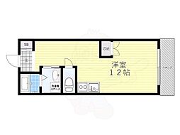 ライフデザイン江戸堀 ワンルームの間取図画像