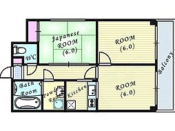 ルミエール福島 2LDKの間取図画像