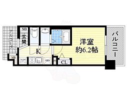 エステムプラザ福島ジェネル 1Kの間取図画像