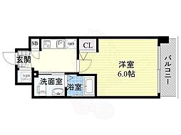 エスリード梅田グランノース 1Kの間取図画像