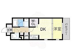 RESIDIA靱公園 1DKの間取図画像